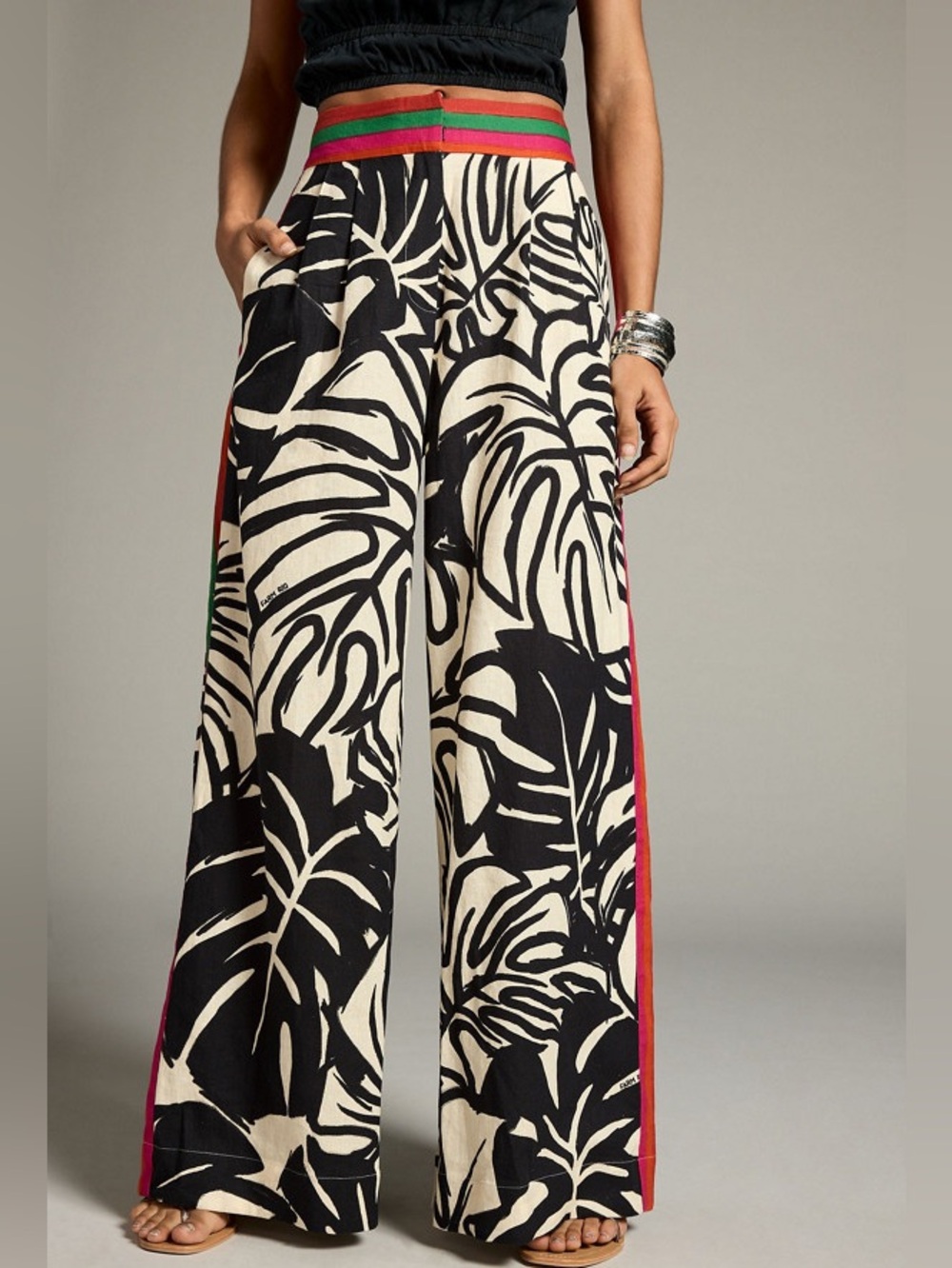 Farm Rio Wide-Leg Linen Pants - Picture 3 of 11